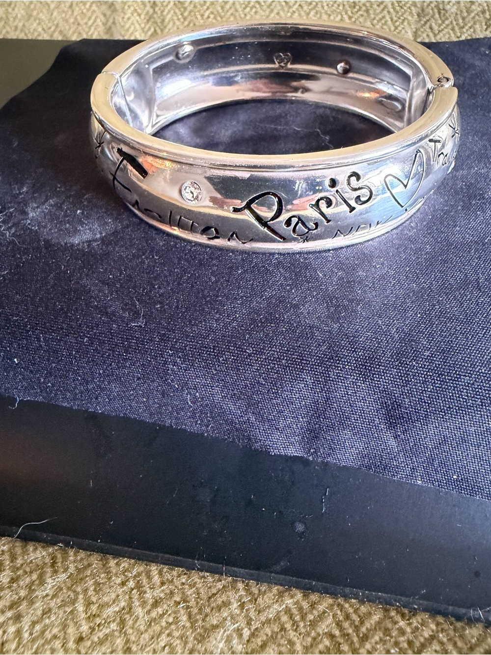 Brighton Silver 'Paris' Engraved Hinged Bracelet - Picture 4 of 5